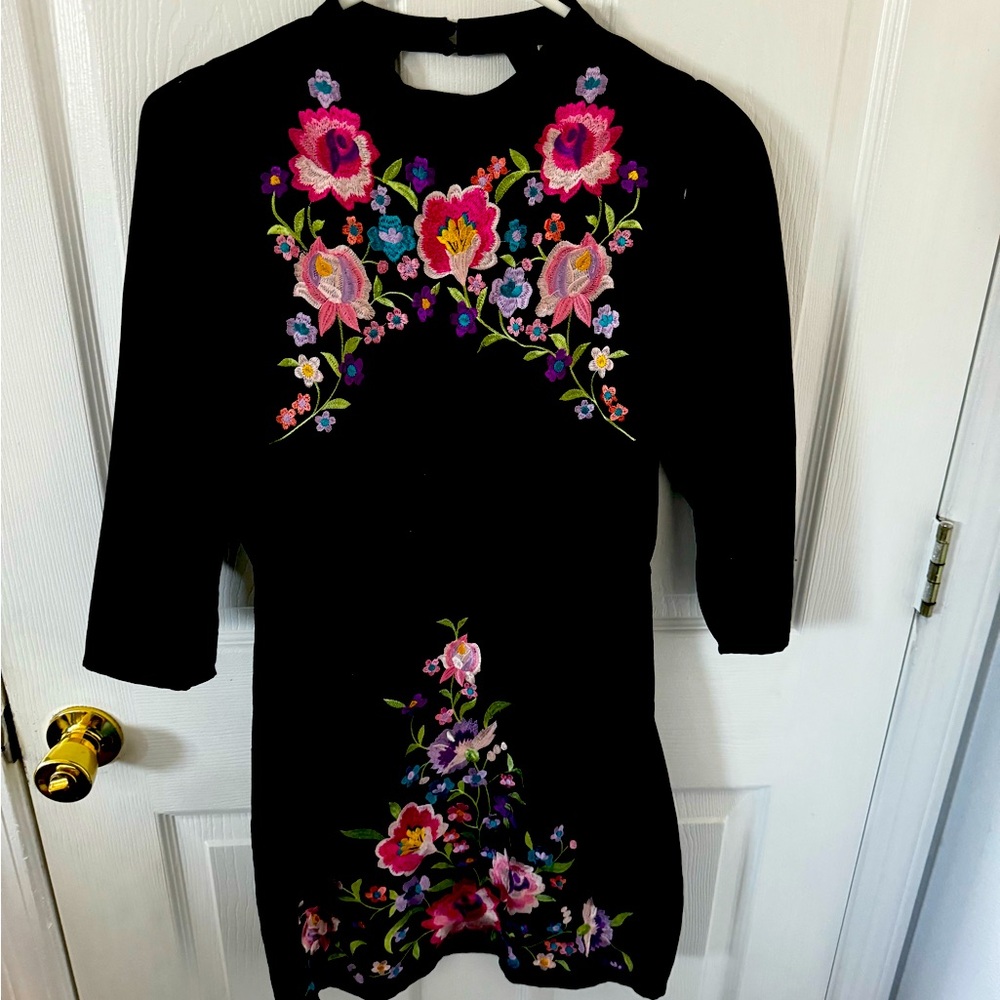 Black floral dress